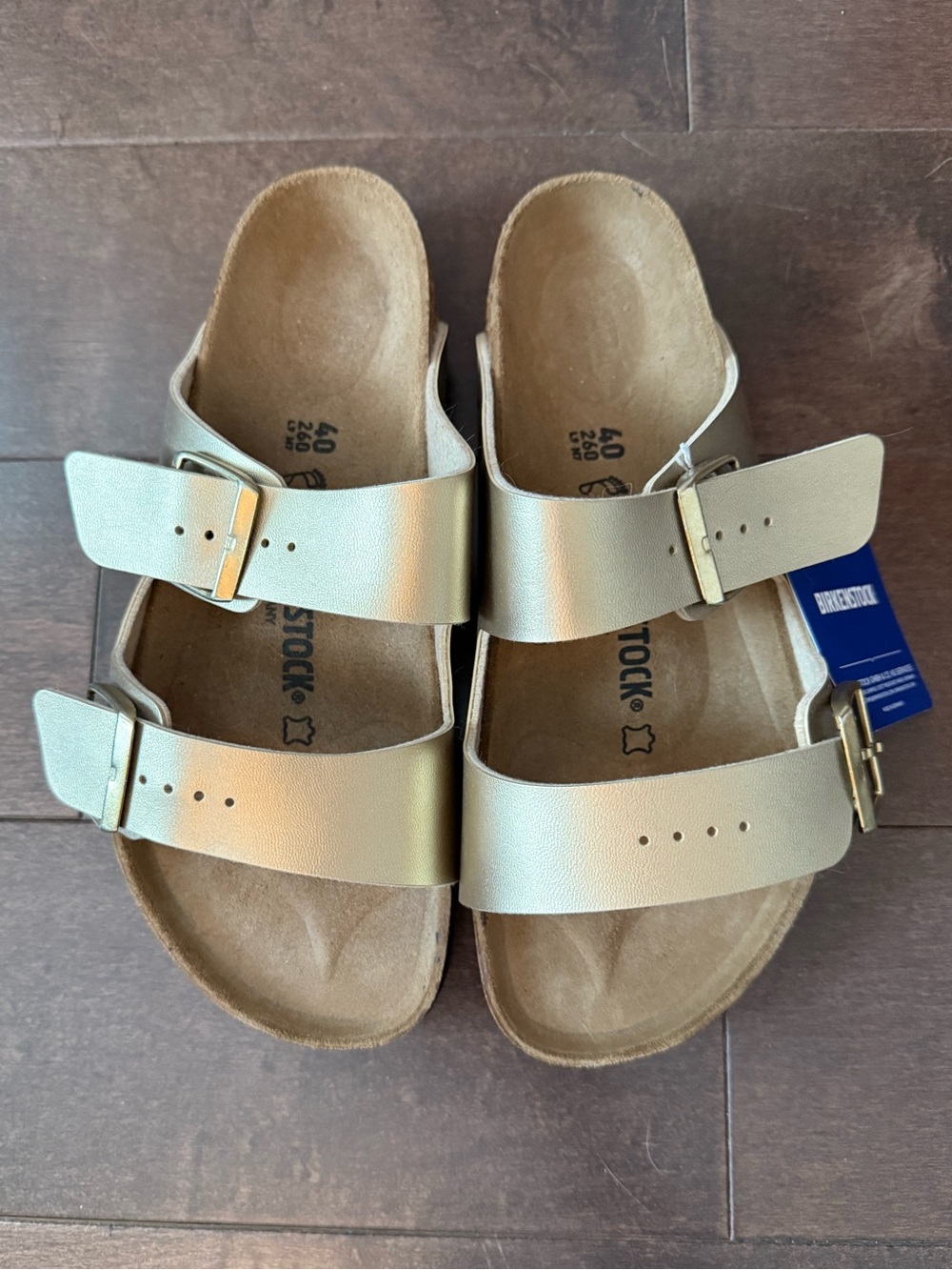 Birkenstock Arizona Gold Metallic Sandals Women’s EU 40 / US 9-9.5 NWT